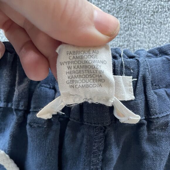 C&C Pants Womens Medium Blue Linen Drawstring Beach Coastal Lagenlook Pull On - Picture 6 of 10